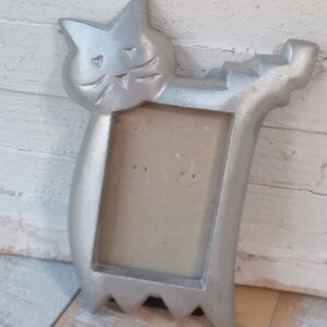 Y2K Kitty Cat Kitsch Picture Frame Furio Home 2x3 Photo Silver Matte Vintage '98